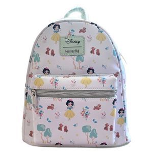 NWT Disney Loungefly Snow White & Seven Dwarfs Chibi Art Forest Mini Backpack